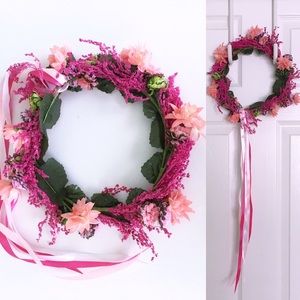 Pink & Coral Ribbon Flower Crown